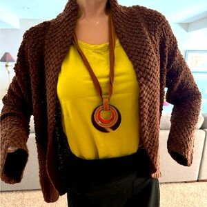 Dokotto Brown cardigan women’s sweater size s